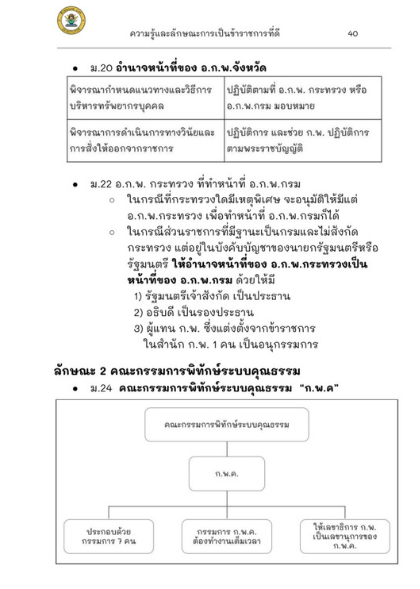 ตัวอย่างหนังสือสรุปกฎหมาย กพ ความรู้และลักษณะการเป็นข้าราชการที่ดี